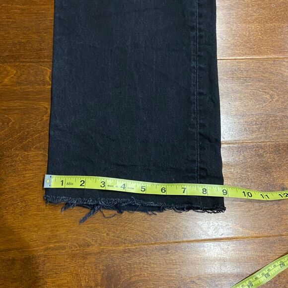 Levi's 501 Classic Straight Leg Black Denim Button Fly Jeans Womans Size 38 x 27 - Picture 9 of 10